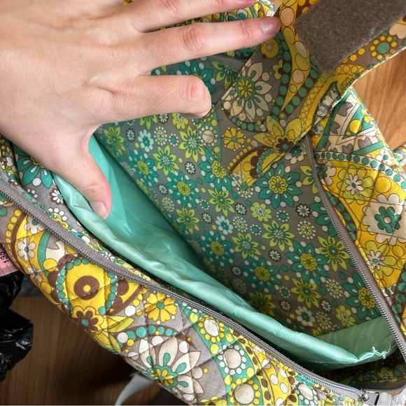 Vera Bradley Portfolio Messenger Bag Lemon Parfait Fabric Canvas Shoulder Strap - Picture 10 of 10